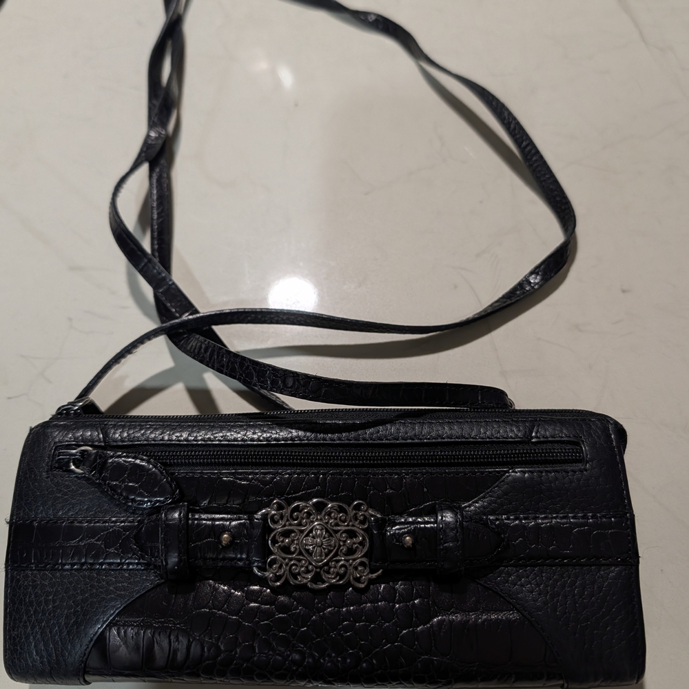 Vintage Brighton Black Textured Women's Wallet/Cross Body